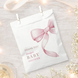 Roze Bow Baby shower Bedankzakje