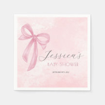 Roze Bow Baby shower Blush Roze Waterverf