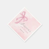 Roze Bow Baby shower Blush Roze Waterverf Servet (Hoek)