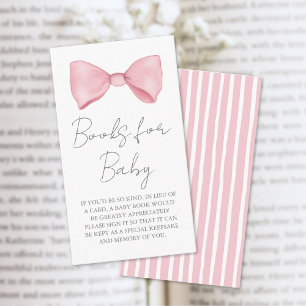 Roze Bow Baby shower Boeken voor Baby Enclosure Ka Informatiekaartje