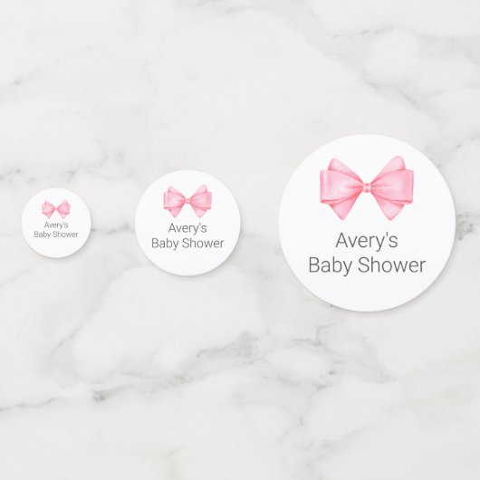Roze Bow Baby shower Confetti (Voorkanten)