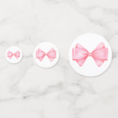 Roze Bow Baby shower Confetti (Achterkanten)