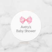 Roze Bow Baby shower Confetti (Kleine voorkant)