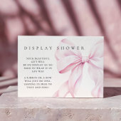 Roze Bow Baby shower Display Douche behuizing Kaar Informatiekaartje