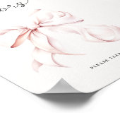 Roze Bow Baby shower Favors Tafelteken Poster (Hoek)