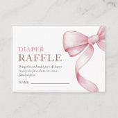 Roze Bow Baby shower Informatiekaartje (Voorkant)