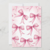 Roze Bow Baby shower Kaart (Achterkant)