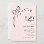 Roze Bow Baby shower Kaart (Voorkant)