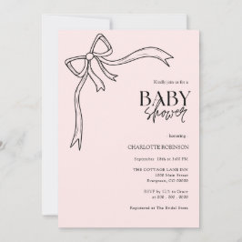 Roze Bow Baby shower Kaart