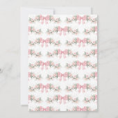 Roze Bow Baby shower Kaart (Achterkant)