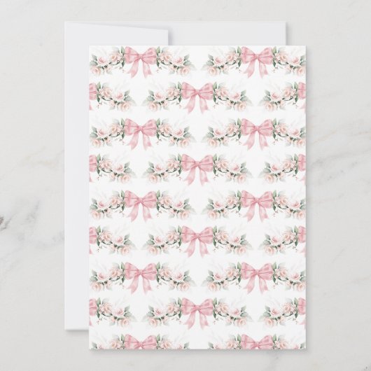 Roze Bow Baby shower Kaart (Achterkant)