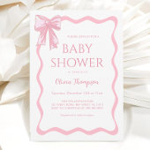 Roze Bow Baby shower Kaart
