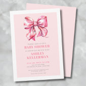 Roze Bow Baby shower Kaart