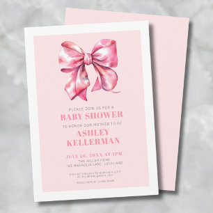Roze Bow Baby shower Kaart