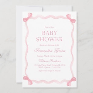 Roze Bow Baby shower Kaart