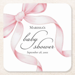 Roze Bow Baby shower Kartonnen Onderzetters