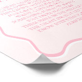 Roze Bow Baby shower Late Night Luiers Party Game Poster (Hoek)