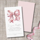 Roze Bow Baby shower Luier Raffle Enclosure Kaart