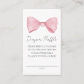 Roze Bow Baby shower Luier Raffle Enclosure Kaart (Voorkant)