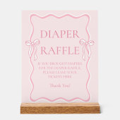Roze Bow Baby shower Luier Raffle Game Acryl Bord