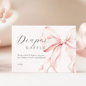 Roze Bow Baby shower Luier Raffle Informatiekaartje