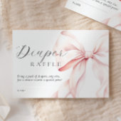 Roze Bow Baby shower Luier Raffle Informatiekaartje