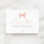 Roze Bow Baby shower Luier Raffle Ticket Informatiekaartje<br><div class="desc">Moedig baby shower gasten aan om deel te nemen aan een luierloterij met dit boog thema luierloterij ticket.</div>