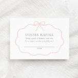 Roze Bow Baby shower Luier Raffle Ticket Informatiekaartje<br><div class="desc">Nodig vrienden en familie uit om deel te nemen aan een luierverloting met deze elegante baby showers behuizingskaart met een blauw boogthema.</div>