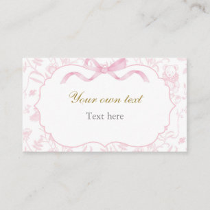 Roze Bow Baby shower Meisje Custom Informatiekaartje