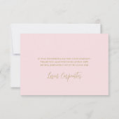 Roze Bow Baby shower Meisje Dank u Kaart (Achterkant)