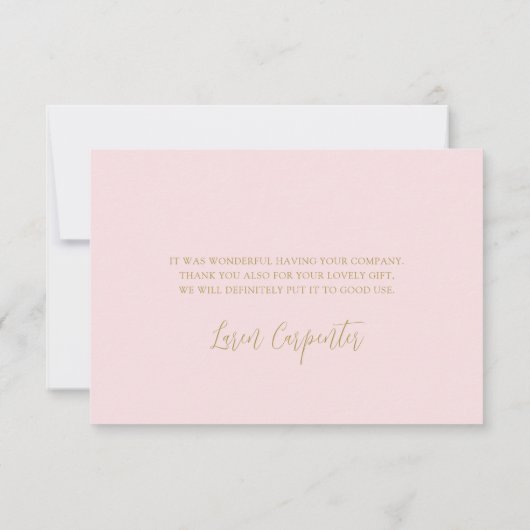 Roze Bow Baby shower Meisje Dank u Kaart (Achterkant)