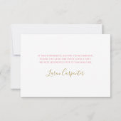 Roze Bow Baby shower Meisje Dank u Kaart (Achterkant)