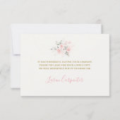 Roze Bow Baby shower Meisje Dank u Kaart (Achterkant)