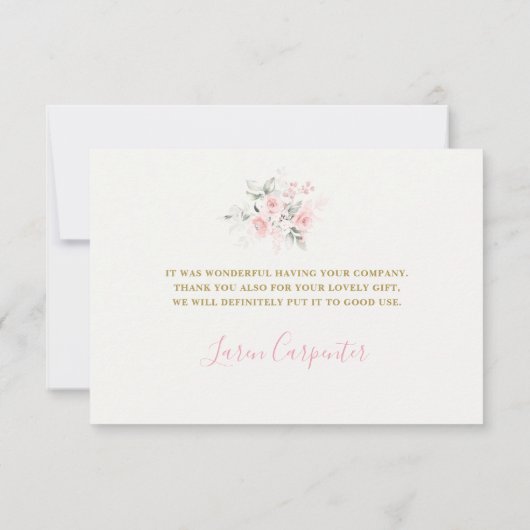 Roze Bow Baby shower Meisje Dank u Kaart (Achterkant)