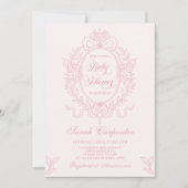 Roze Bow Baby shower Meisje  Uitnodiging (Voorkant)