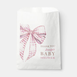 Roze Bow Baby shower Meisje Waterverf Bedankzakje