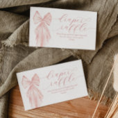 Roze Bow Baby shower Minimalistische Luier Raffle Informatiekaartje