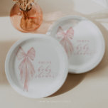 Roze Bow Baby shower Minimalistische Waterverf lin Papieren Bordje<br><div class="desc">Iedereen die een Baby shower plant, zal dol zijn op onze grillige items met deze charmante handgeschilderde waterverf roze strik. Deze Baby showers design mengen elegantie moeiteloos met praktische bruikbaarheid. Het handgeschilderde waterverf boogontwerp voegt een vleugje flair en grilligheid toe, ideaal voor elk baby shower. Met klassieke, geavanceerde lettertypen die...</div>