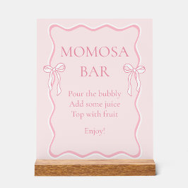 Roze Bow Baby shower Momosa Bar Acryl Bord