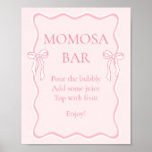 Roze Bow Baby shower Momosa Bar Poster (Voorkant)