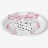 Roze Bow Baby shower Papier Bord (Gekanteld)