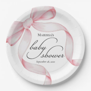 Roze Bow Baby shower Papier Bord