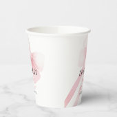 Roze Bow Baby shower Papieren Bekers (Links)