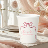 Roze Bow Baby shower Papieren Bekers