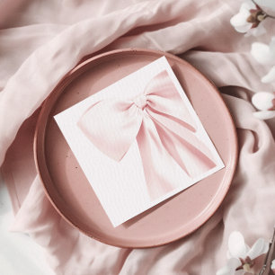 Roze Bow Baby shower Papieren servetten