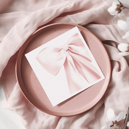 Roze Bow Baby shower Papieren servetten