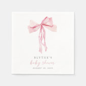 Roze Bow Baby shower Papieren servetten Meisje Coq (Voorkant)