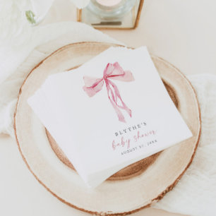 Roze Bow Baby shower Papieren servetten Meisje Coq