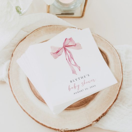 Roze Bow Baby shower Papieren servetten Meisje Coq