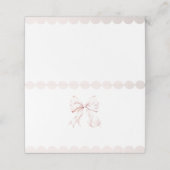 Roze Bow Baby shower Plaatskaarten Plaatskaartje (Buitenkant ongevouwen)